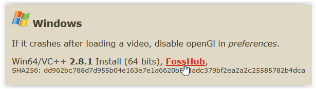 AviDemux - Page de téléchargement