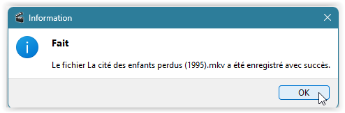 Fin décriture du fichier
